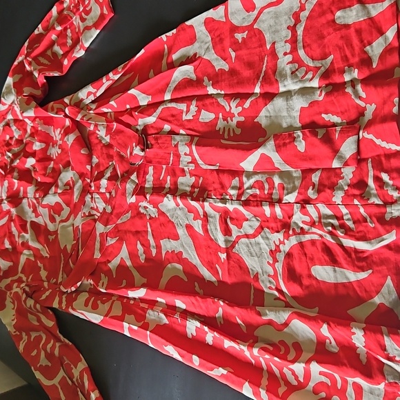 Red and Cream Patterned Dress - Picture 3 of 4